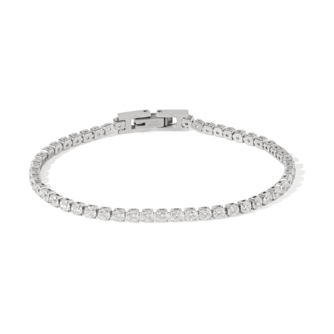Silver Edge Tennis Bracelet - PULSERAS - Malandra Jewelry - EYHP192.P