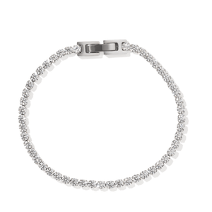 Silver Edge Tennis Bracelet - PULSERAS - Malandra Jewelry - EYHP192.P