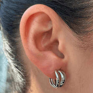 SILVER ESSENCE HOOPS - ARETES - Malandra Jewelry - ZWA84.P-QX06487