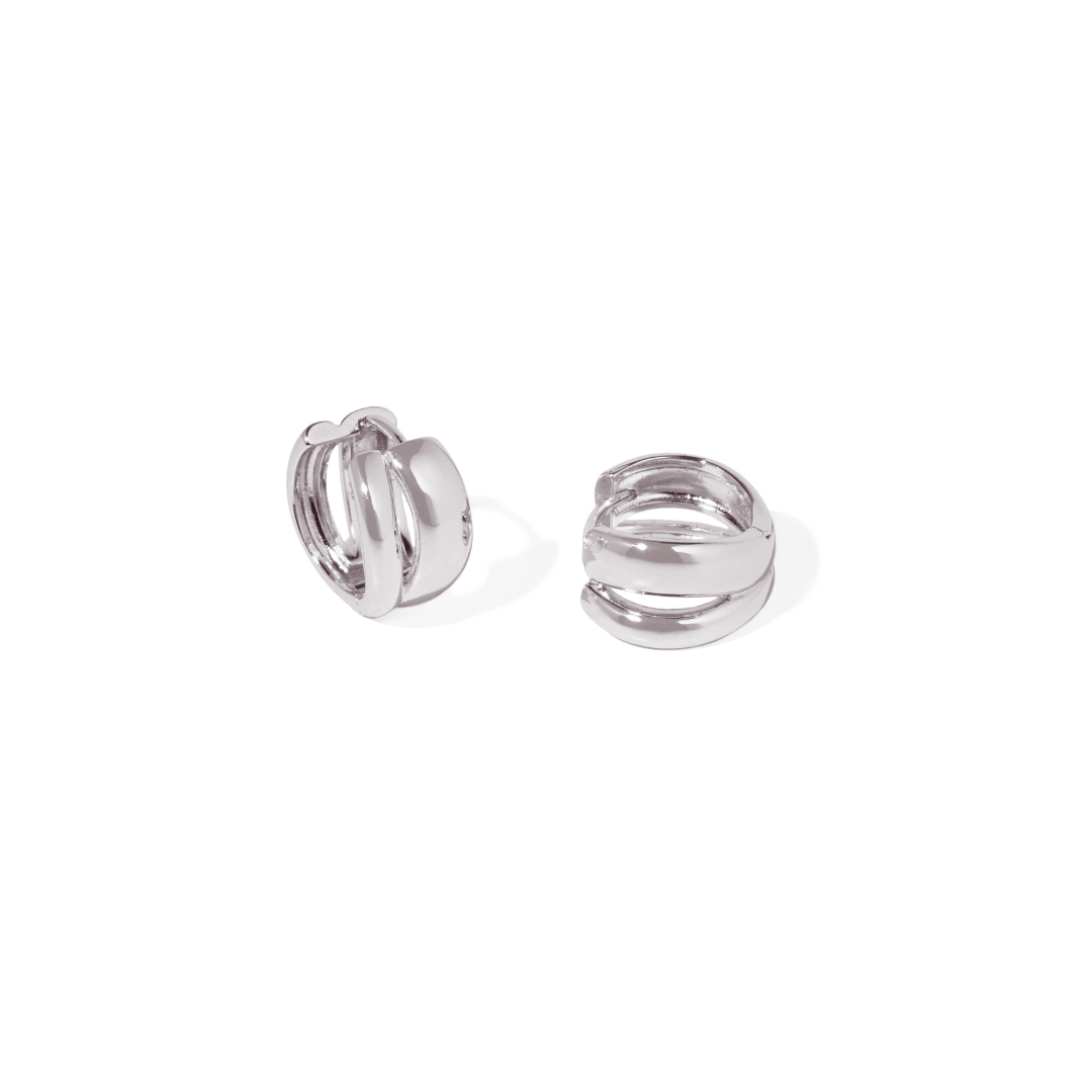 SILVER ESSENCE HOOPS - ARETES - Malandra Jewelry - ZWA84.P-QX06487