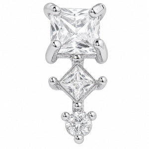 SILVER GEOMETRY LUXE PIERCING - ARETES - Malandra Jewelry - ZTA35.P-EGD1981