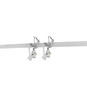 SILVER GLAM RHOMBUS EARRINGS - ARETES - Malandra Jewelry - ZWA70.P - QX01335