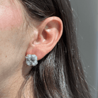 SILVER GLAM SQUARE EARRINGS - ARETES - Malandra Jewelry - ZOA19.P - N15592A8Z