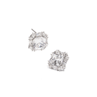 SILVER GLAM SQUARE EARRINGS - ARETES - Malandra Jewelry - ZOA19.P - N15592A8Z