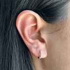 SILVER GLEAM HUGGIES - ARETES - Malandra Jewelry - EAWA132.P-MME1234-1