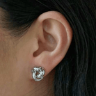 SILVER GLEAM KNOT EARRINGS - ARETES - Malandra Jewelry - ZWA108.P-QX00935Y