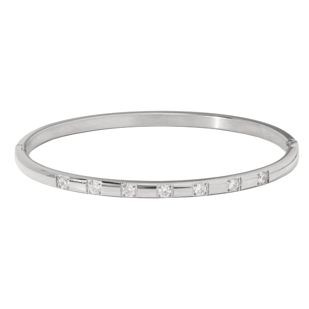 SILVER GLOW BANGLE - PULSERAS - Malandra Jewelry - EMKP19.P-B448