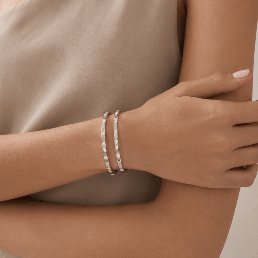 SILVER GLOW BANGLE - PULSERAS - Malandra Jewelry - EMKP19.P-B448