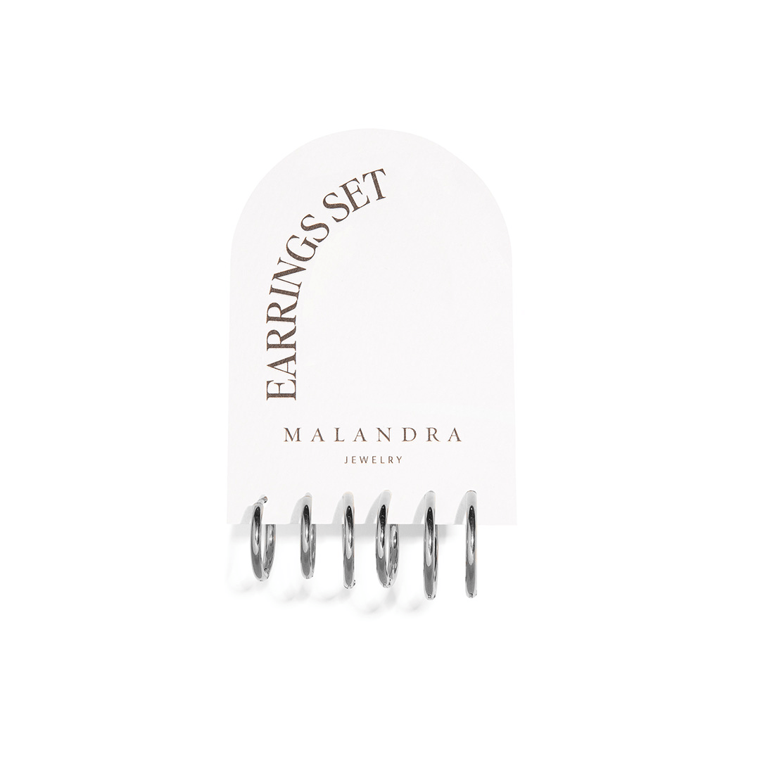 SILVER GLOW EARRINGS SET - ARETES - Malandra Jewelry - ZZA12.P - E00880G