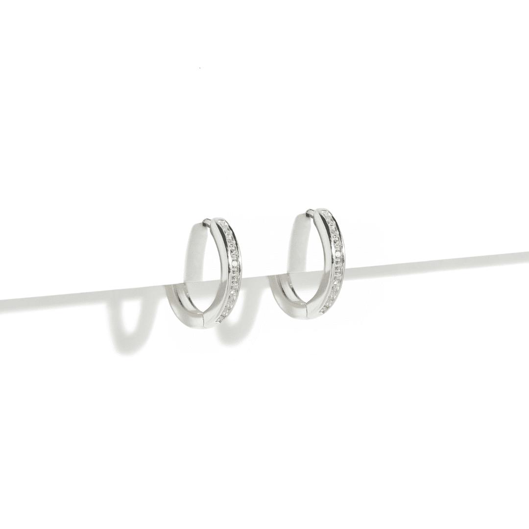 SILVER GLOW LARGE HOOPS - ARETES - Malandra Jewelry - FBA471-1EAR0177-PR