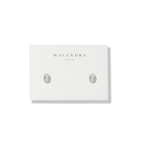 SILVER GLOW OVAL EARRINGS - ARETES - Malandra Jewelry - ZWA73.P - QX02196