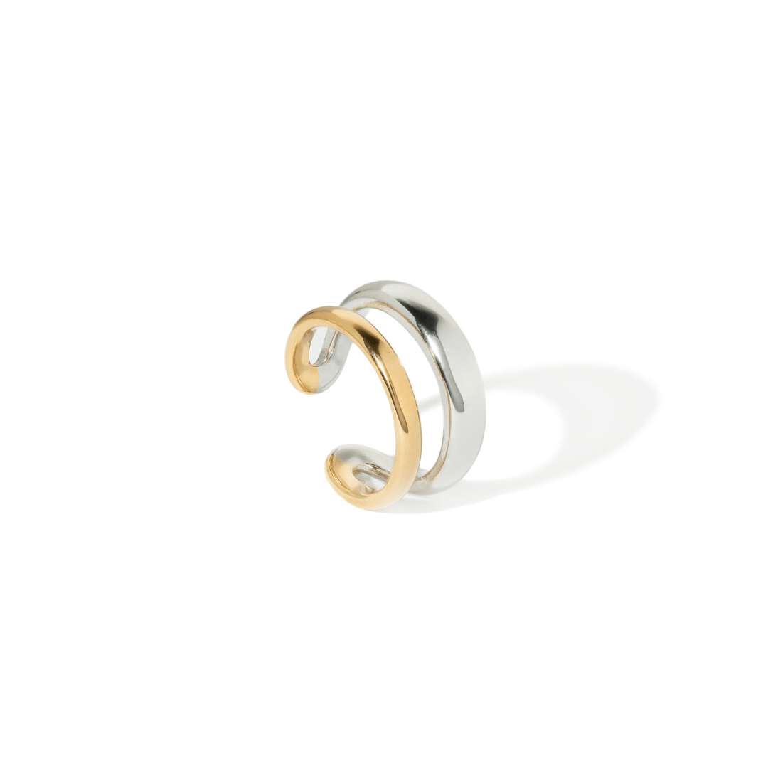 SILVER & GOLD BLEND RING - ANILLOS - Malandra Jewelry - EUWR276-JDRW2406004-PS