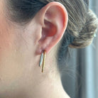 SILVER & GOLD DOUBLE HOOPS - ARETES - Malandra Jewelry - AA1404 - H02725