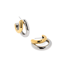 SILVER & GOLD DUO EARRINGS - ARETES - Malandra Jewelry - AA1429 - H02723