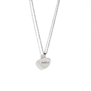 SILVER HEART CUSTOM NECKLACE - COLLARES GRABADOS - Malandra Jewelry - ESYC8