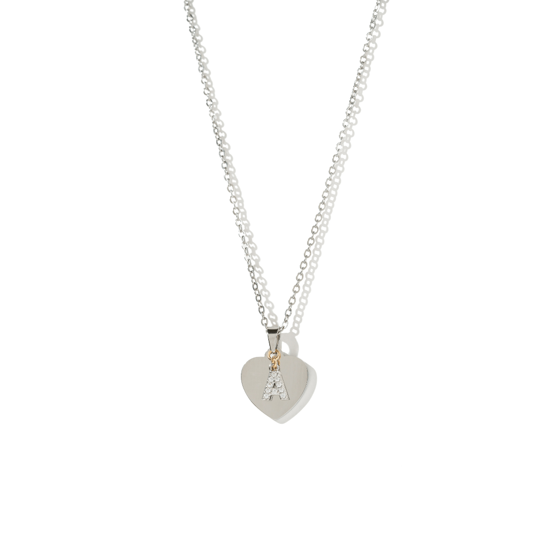 SILVER HEART CUSTOM NECKLACE - COLLARES GRABADOS - Malandra Jewelry - ESYC8