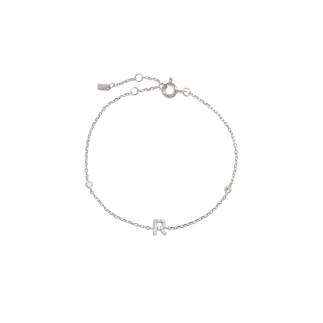 SILVER INITIAL SPARK BRACELET - PULSERAS - Malandra Jewelry - EAWP113.A - M210709000748