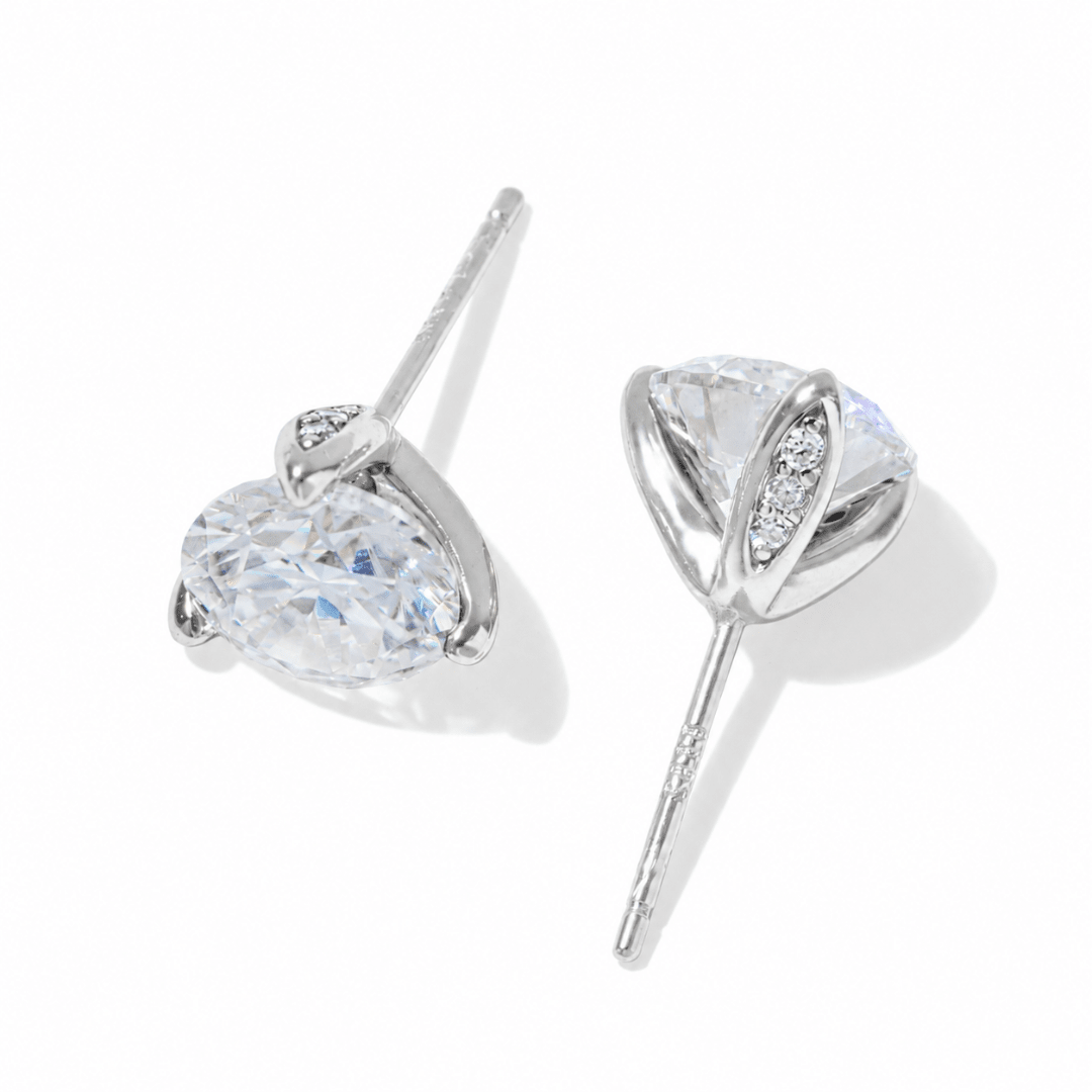 SILVER LARGE LUCENT STUDS - ARETES - Malandra Jewelry - LRA2.P-SMOE09-P-8