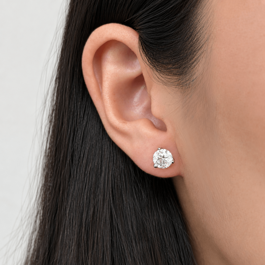 SILVER LARGE LUCENT STUDS - ARETES - Malandra Jewelry - LRA2.P-SMOE09-P-8