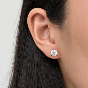 SILVER LARGE LUCENT STUDS - ARETES - Malandra Jewelry - LRA2.P-SMOE09-P-8