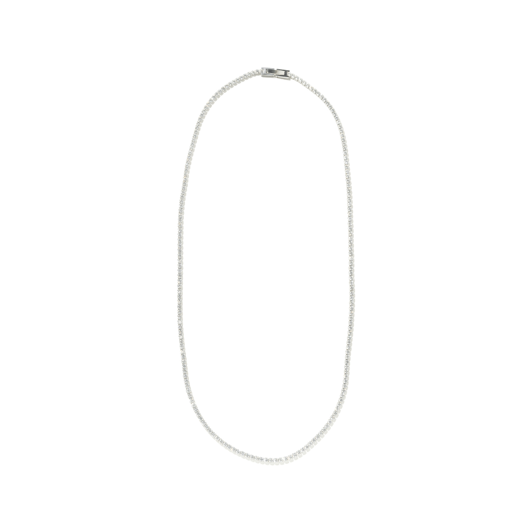 SILVER LARGE TENNIS NECKLACE - COLLARES - Malandra Jewelry - EYHC82-MODEL  7 NECKLACE
