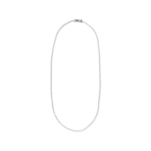 SILVER LARGE TENNIS NECKLACE - COLLARES - Malandra Jewelry - EYHC82-MODEL  7 NECKLACE