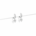 SILVER LOVE DROP HOOPS - ARETES - Malandra Jewelry - ZWA128.P-QX01326