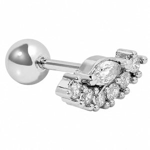 SILVER LUNAR ECLIPSE PIERCING - ARETES - Malandra Jewelry - ZTA37.P-EGD2041