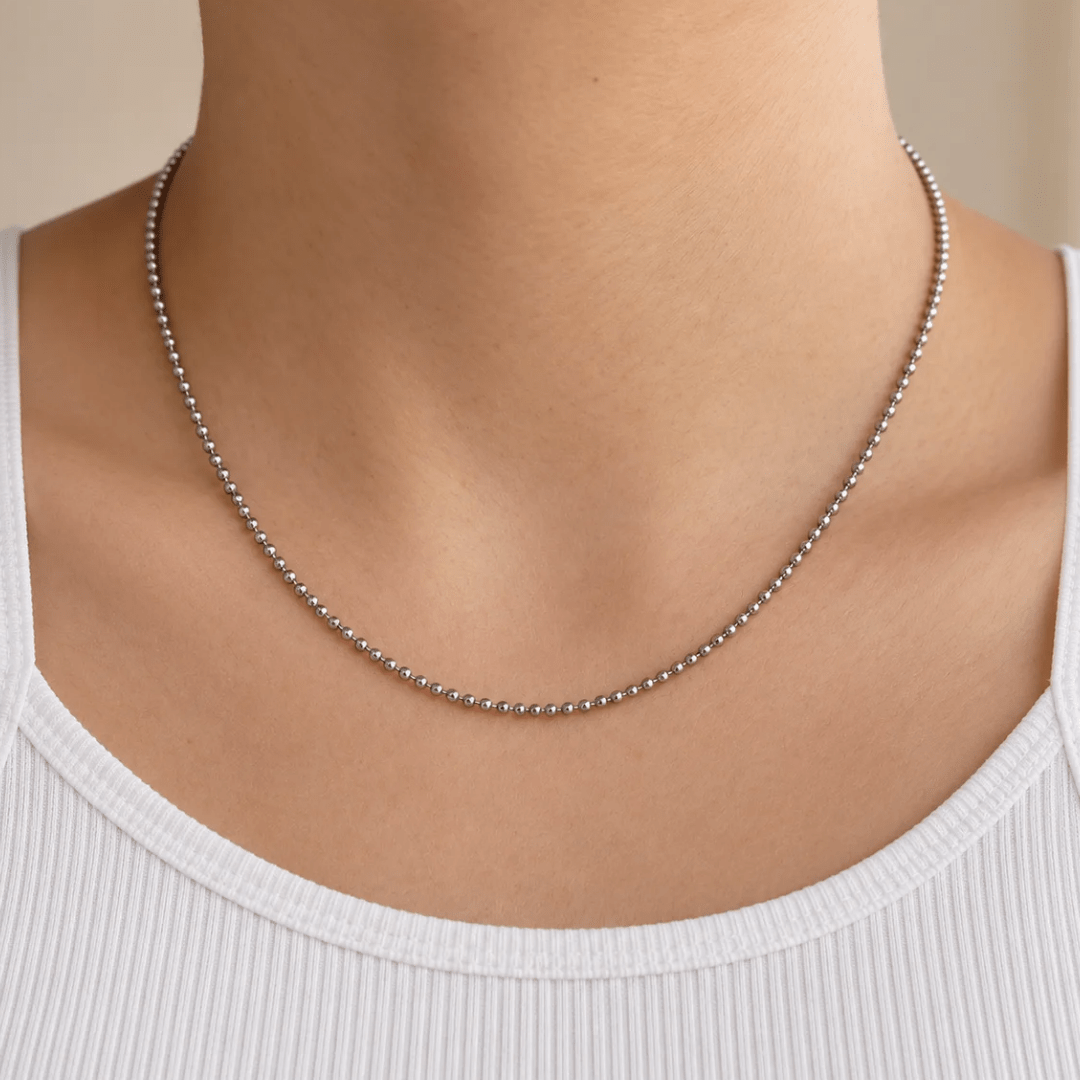 Silver Lustre Beaded Necklace - COLLARES - Malandra Jewelry - LSC17.P-HC41409