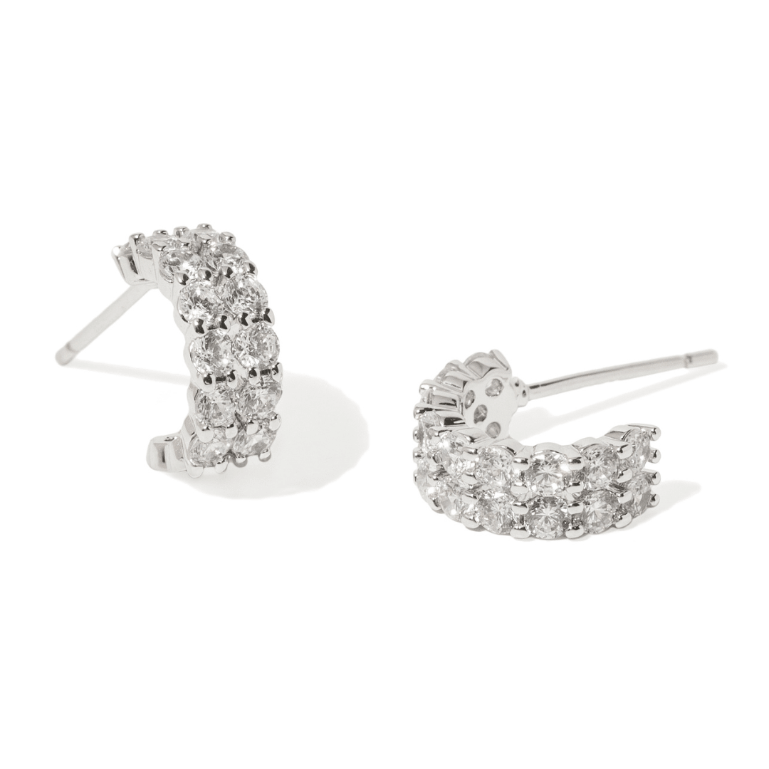 Silver Lustrous Huggies - ARETES - Malandra Jewelry - ZWA199.P-QX09706YN
