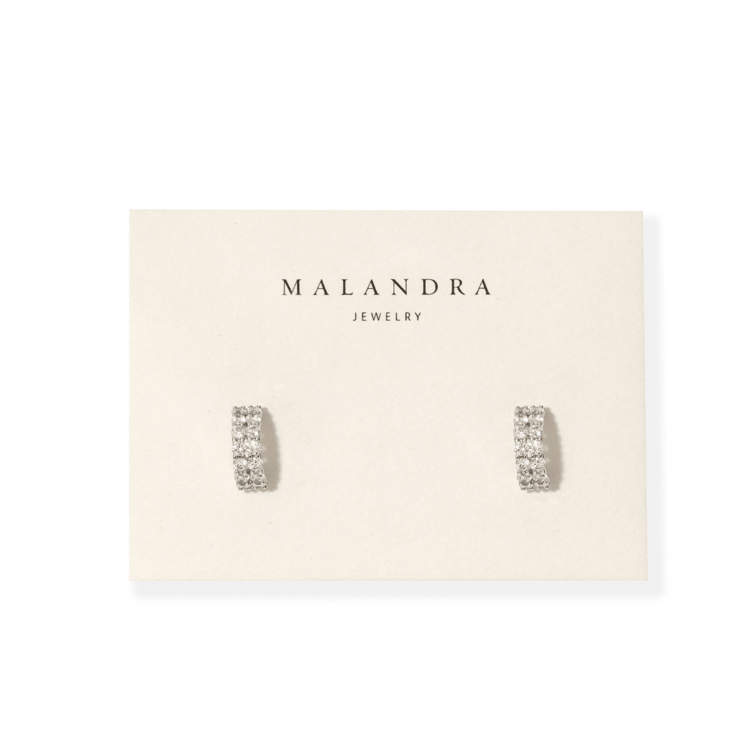 Silver Lustrous Huggies - ARETES - Malandra Jewelry - ZWA199.P-QX09706YN