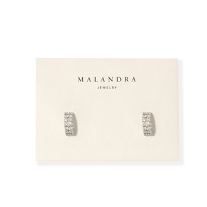 Silver Lustrous Huggies - ARETES - Malandra Jewelry - ZWA199.P-QX09706YN