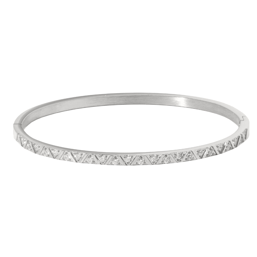 SILVER LUXE HALO BANGLE - PULSERAS - Malandra Jewelry - EMKP18.P-B-0269