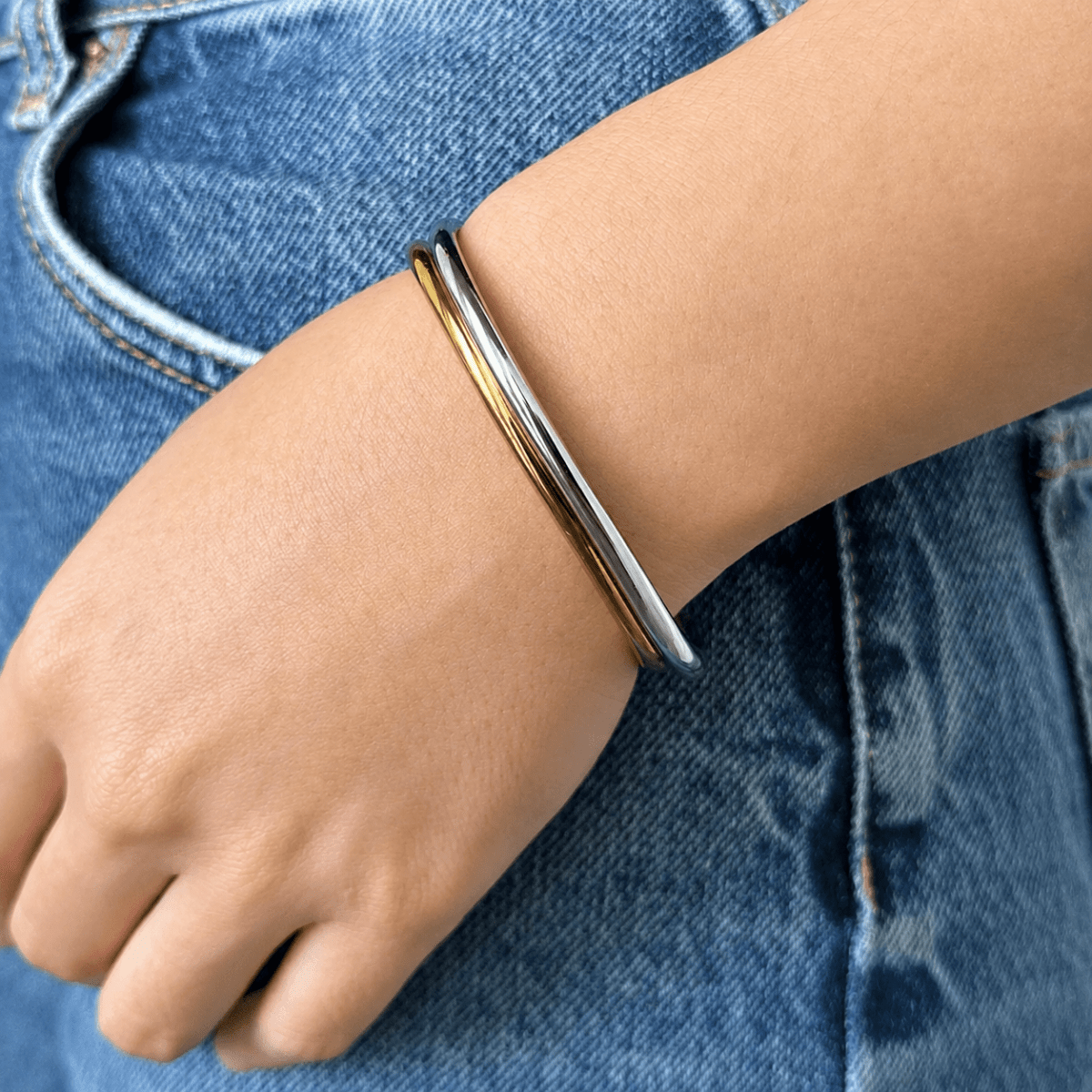 Silver Luxe Halo Cuff - PULSERAS - Malandra Jewelry - EUWP465.P-JDB201489-S