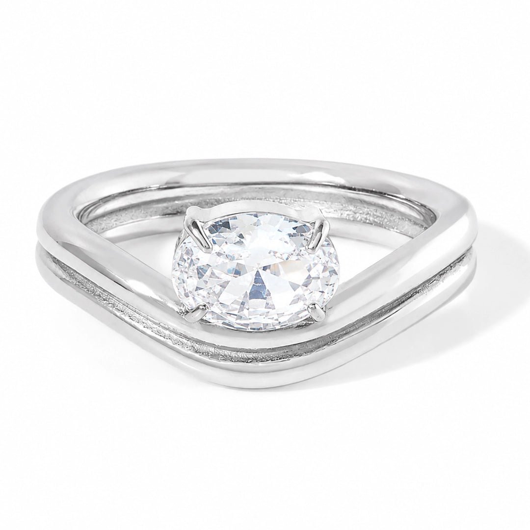 SILVER LUXE HALO RING - ANILLOS - Malandra Jewelry - EUWR483.7-JDR0101328-S-7
