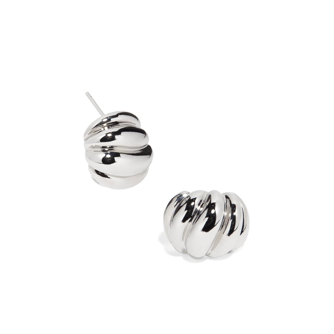 SILVER LUXE TWIST EARRINGS - ARETES - Malandra Jewelry - ZOA15.P - G50885KOZ