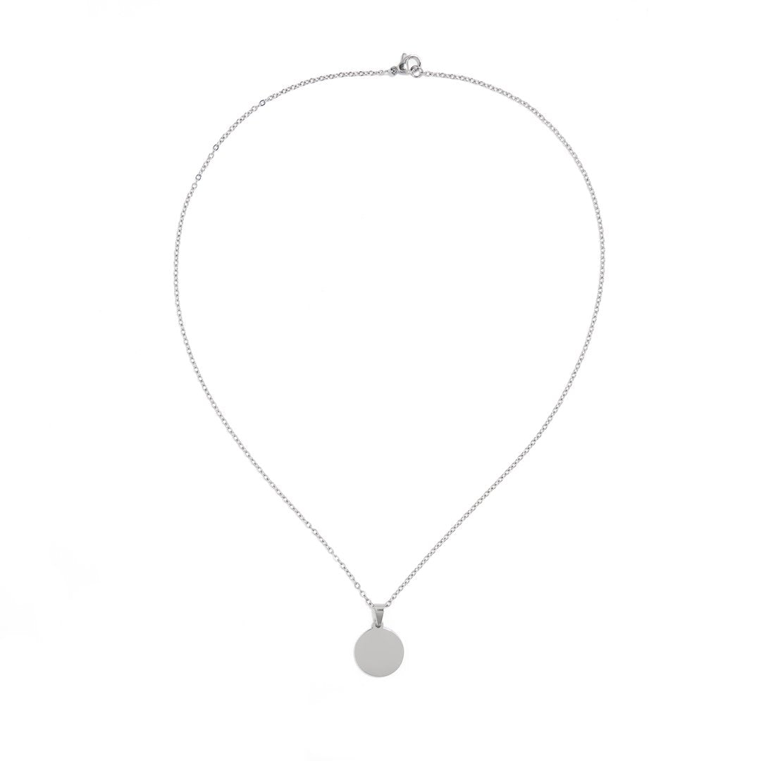 SILVER MEDAL CUSTOM NECKLACE - COLLARES GRABADOS - Malandra Jewelry - ESYC7.P