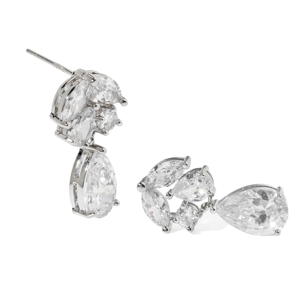 SILVER MIDNIGHT RADIANCE STUDS - ARETES - Malandra Jewelry - EZAA76.P-FSEP2412