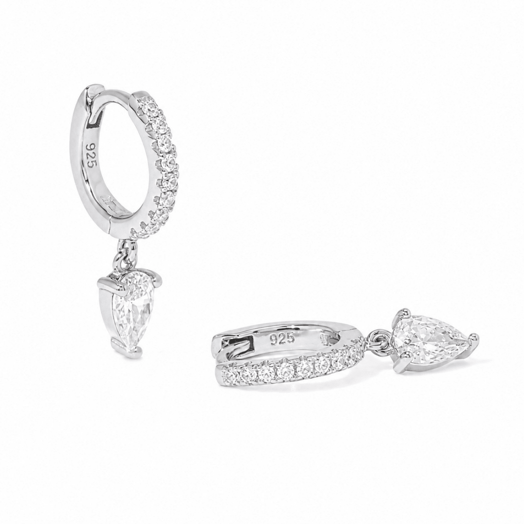 Silver Milano Drop Huggies - ARETES - Malandra Jewelry - LSA13.P-HC48780