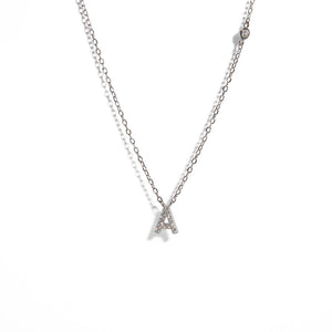 SILVER MILANO LETTER NECKLACE - COLLARES - Malandra Jewelry - EAWC37.A
