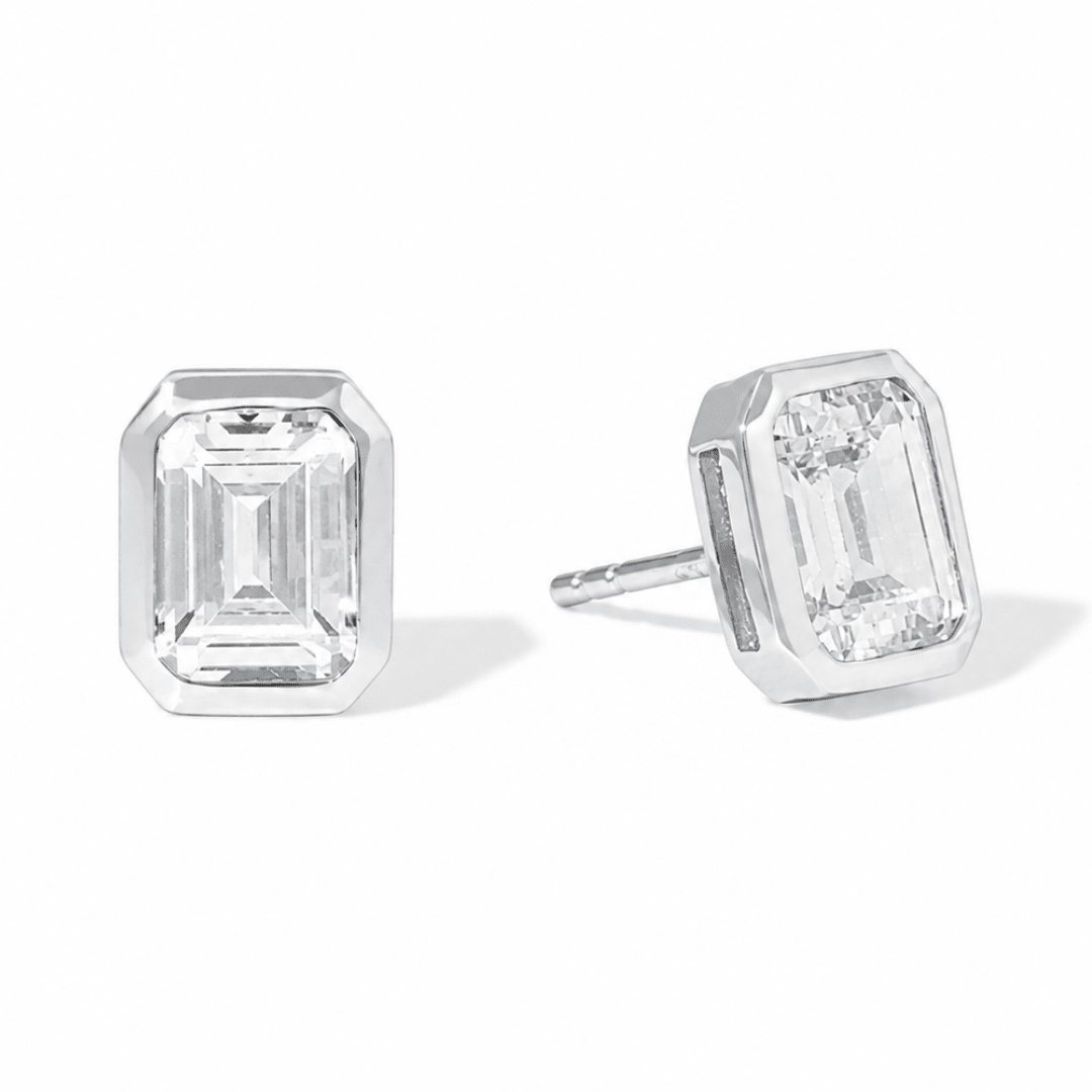 Silver Milano Square Studs - ARETES - Malandra Jewelry - LSA14.P-HC53853