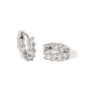SILVER MINI RADIANT HOOPS - ARETES - Malandra Jewelry - EZAA71.P