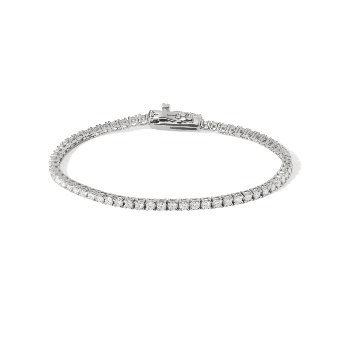 Silver Moissanite 2mm Tennis Bracelet - PULSERAS - Malandra Jewelry - LSP5.P-HKG0002