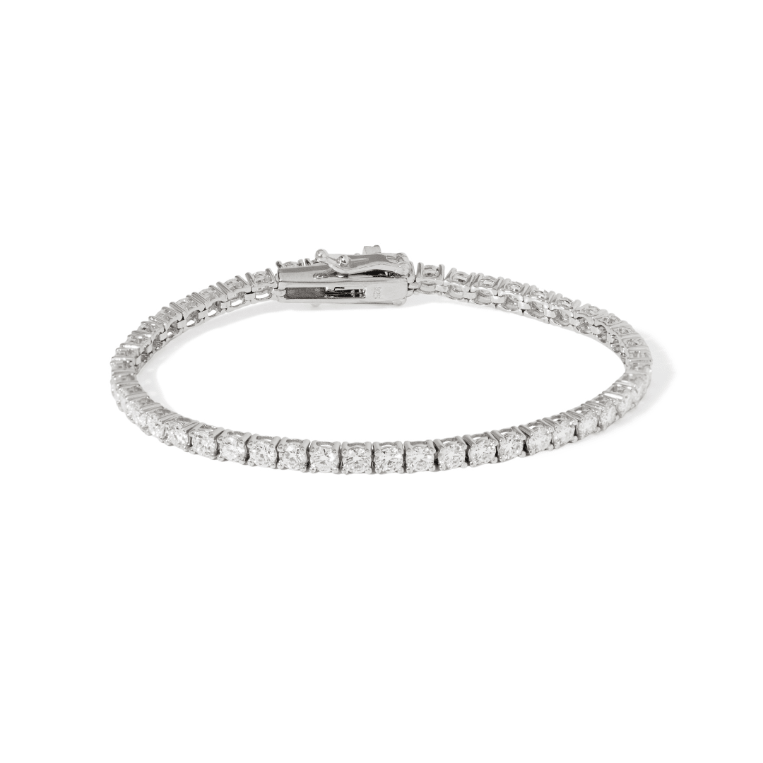 Silver Moissanite 3mm Tennis Bracelet - PULSERAS - Malandra Jewelry - LSP4.P-HKG0014