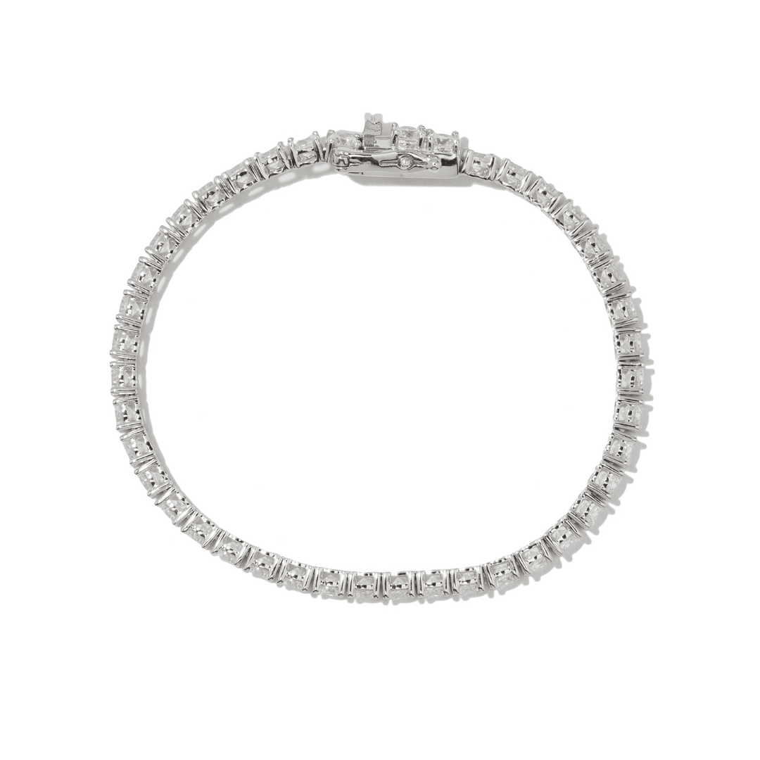 Silver Moissanite 3mm Tennis Bracelet - PULSERAS - Malandra Jewelry - LSP4.P-HKG0014
