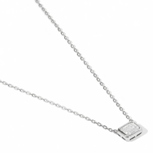 Silver Moissanite Baguette Necklace - COLLARES - Malandra Jewelry - LSC7.P-HC39812L