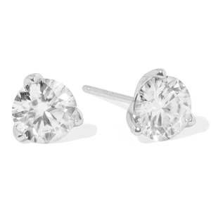 SILVER MOISSANITE LARGE STUDS - ARETES - Malandra Jewelry - LRA2.P-SMOE09-P-8