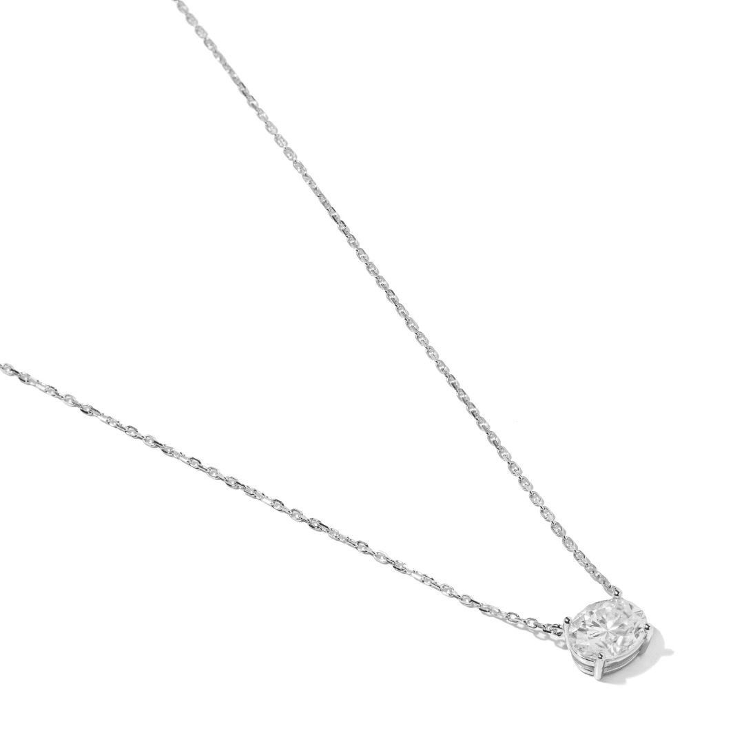 Silver Moissanite Muse Necklace - COLLARES - Malandra Jewelry - LSC28.P-HC59187
