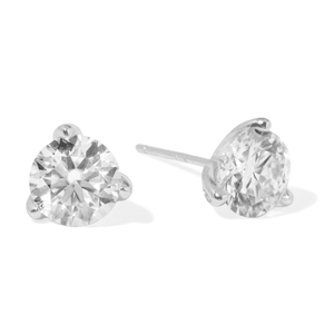 SILVER MOISSANITE SMALL STUDS - ARETES - Malandra Jewelry - LRA1.P-SMOE09-P-6.5