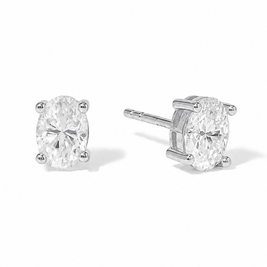Silver Moissanite Studs - ARETES - Malandra Jewelry - LSA15.P-HC36893